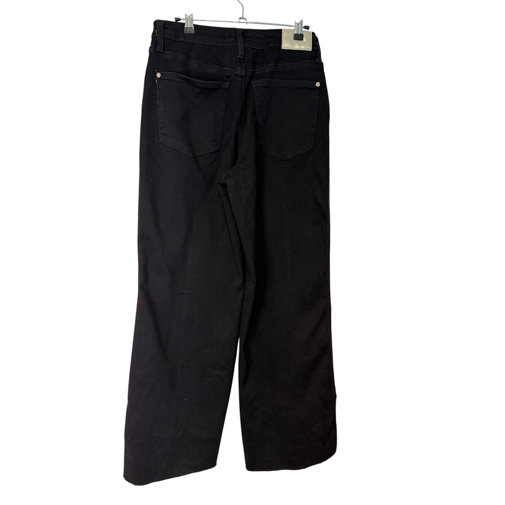 Judy Blue Retro Wide Leg High Rise Seamed Black Denim Jeans 11/30 Cut Hem - Picture 7 of 13